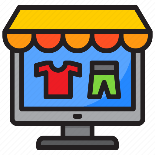 Shopping, online, computer, clothing, store, short icon - Download on Iconfinder