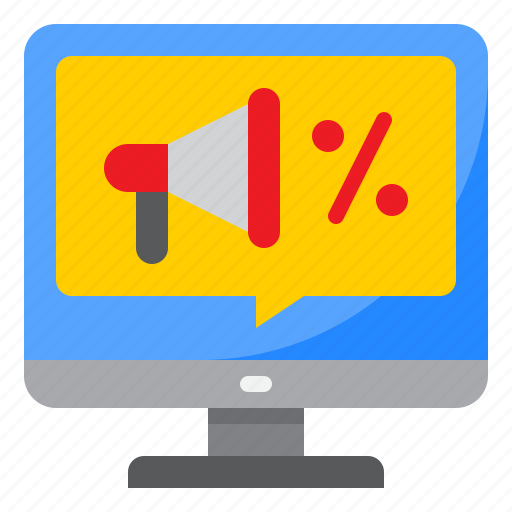 Advertizing, megaphone, computer, percent, tag, sale icon - Download on Iconfinder