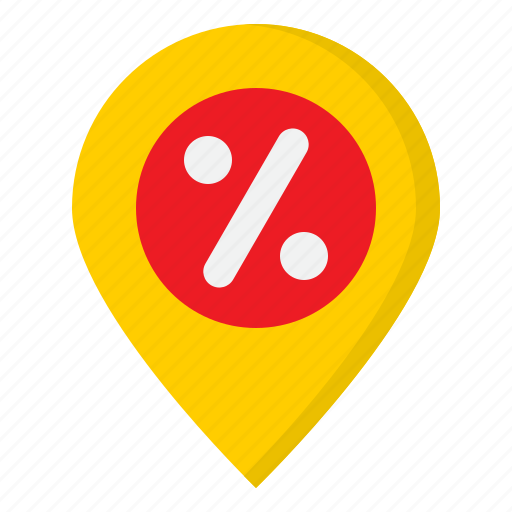 Location, percent, tag, discount, sale, map icon - Download on Iconfinder