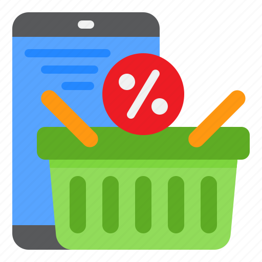 Mobilephone, percent, tag, basket, shopping, discount icon - Download on Iconfinder