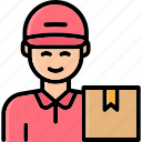 delivery, man, courier, shipping, box, parcel, package, people