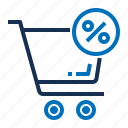 cart, shopping, percent