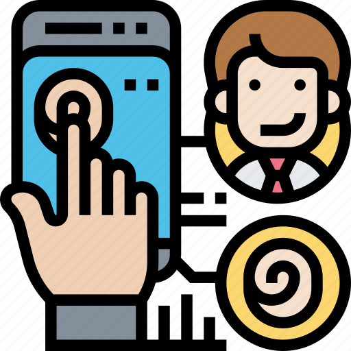 Biometric, finger, scanning, identity, authorized icon - Download on Iconfinder