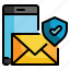 mail, message, protect, cyber, email, security icon 