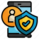 personal, phone, protect, cyber, protection, security icon
