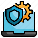 setting, protect, shield, cyber, gear, protection, security icon