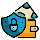 wallet, protect, money, cash, cyber, currency, banking, security icon