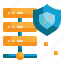 data, cloud, protect, cyber, database, network, security icon 