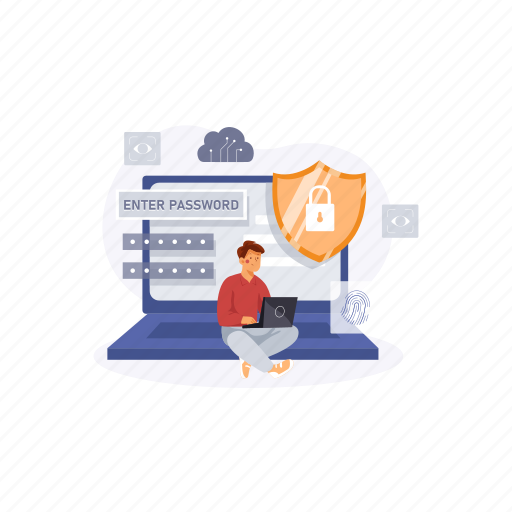 Cyber, system, password, protection, security, privacy, firewall illustration - Download on Iconfinder