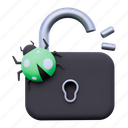 open padlock, padlock, virus, unlock, bug, disease, password, security, malware 