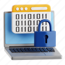 encryption, cyber security, cyber, security, 3d icon, 3d illustration, 3d render