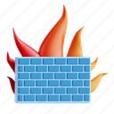 firewall, cyber security, cyber, security, 3d icon, 3d illustration, 3d render