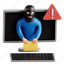 hacker, cyber security, cyber, security, 3d icon, 3d illustration, 3d render 