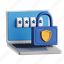 password, protection, password security, cyber security, cyber, security, 3d icon, 3d illustration, 3d render 
