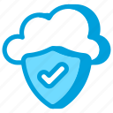 cloud, privacy, tick, shield, protection, firewall