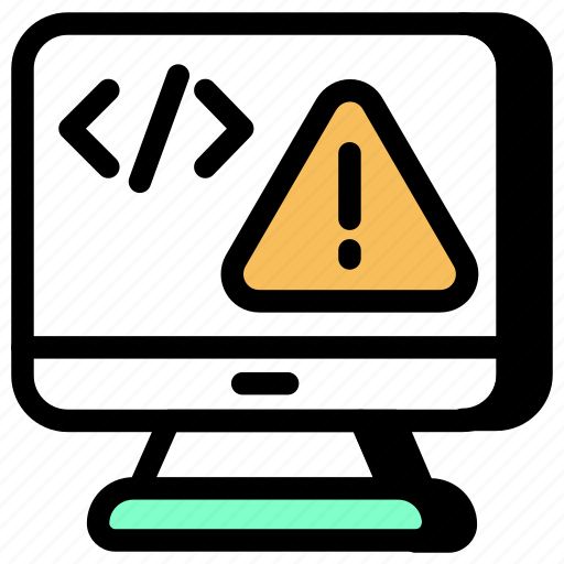 Code, issue, threat, refactorization, computer, monitor, screen icon - Download on Iconfinder