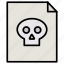 document, file, skull, virus 