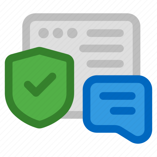 Chat, encrypted, secure, online, shield icon - Download on Iconfinder