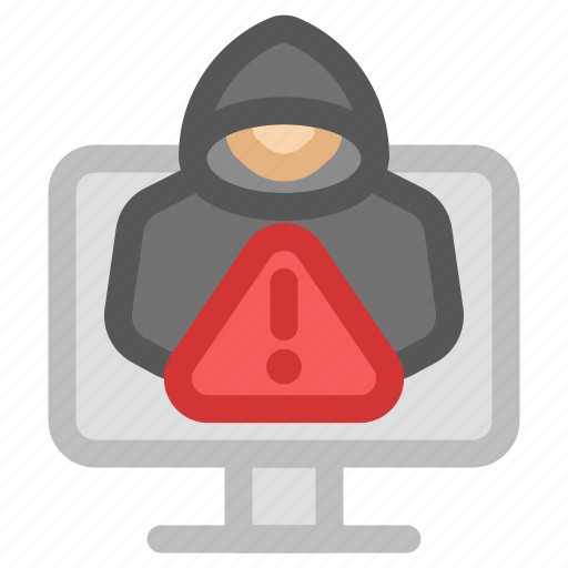 Hacker, intruder, alert, warning, computer icon - Download on Iconfinder