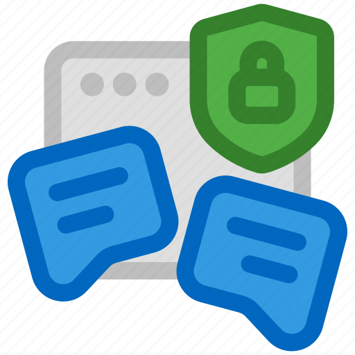 Messages, protected, chat, shield, ecnrypted icon - Download on Iconfinder