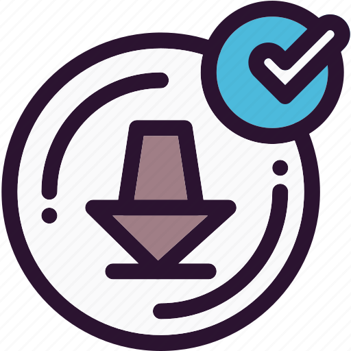 Check, cyber, down, download icon - Download on Iconfinder