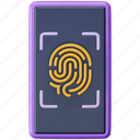 fingerprint, cyber, security, mobile, lock, identification, scan 