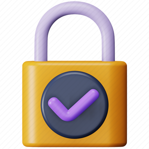 Cyber, safety, protection, security, lock, password 3D illustration - Download on Iconfinder