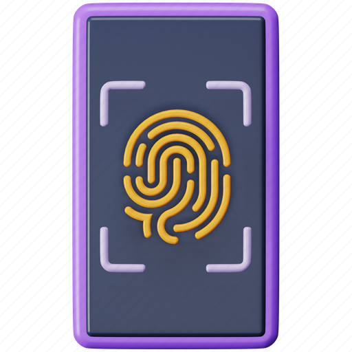 Fingerprint, cyber, security, mobile, lock, identification, scan 3D illustration - Download on Iconfinder