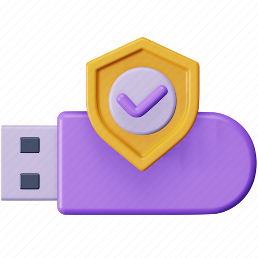 Flash, drive, protection, cyber, security, usb, secure 3D illustration - Download on Iconfinder