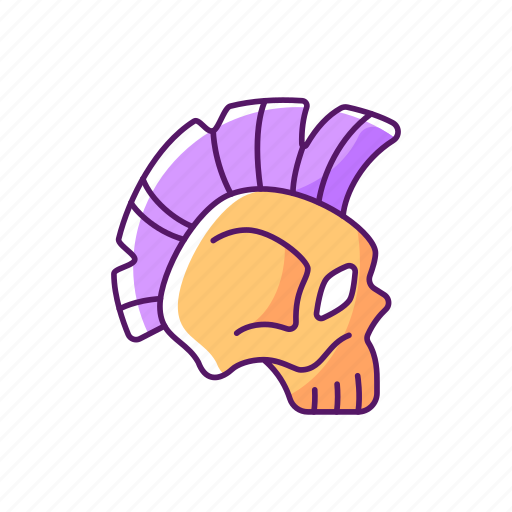 Skull, mohawk, hairstyle, cyberpunk icon - Download on Iconfinder