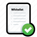 whitelisting, white list, approved, check