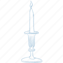 candlestick, candle, candle stand, dinner, christmas, light, candlelight, glowing, line art
