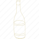 wine bottle, wine, alcohol, drink, beverage, restaurant, dinner, winery, line art