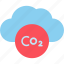 co2, cloud, greenhouse, gas, pollution, icon 