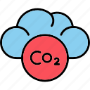 co2, cloud, greenhouse, gas, pollution, icon