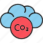 co2, cloud, greenhouse, gas, pollution, icon 