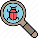 cyber, attack, bug, computer, scan, search, virus, icon