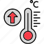 high, temperature, hot, summer, sun, termometer, weather, icon 