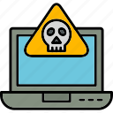 laptop, crime, cyber, hack, malware, virus, icon