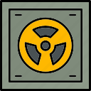 radioactive, hazard, nuclear, radiation, radioactivity, icon