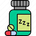 sleeping, pills, healthcare, sleep, icon