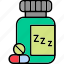 sleeping, pills, healthcare, sleep, icon 