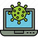 virus, attack, bug, laptop, computer, hacking, cyber, icon