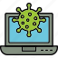 virus, attack, bug, laptop, computer, hacking, cyber, icon 