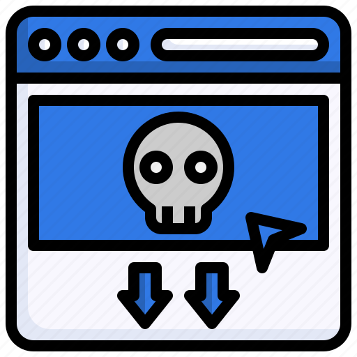 Piracy, browser, webpage, downloading, skull icon - Download on Iconfinder