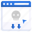 piracy, browser, webpage, downloading, skull 
