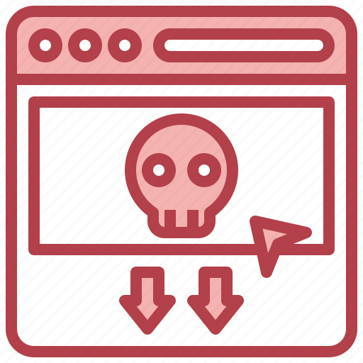 Piracy, browser, webpage, downloading, skull icon - Download on Iconfinder