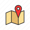 directions, map, pin, place