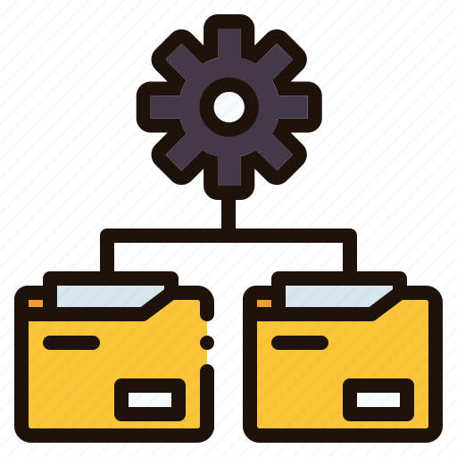 Data, management, folder, structure, gear icon - Download on Iconfinder