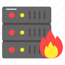 database, data, server, datacenter, firewall, burning, host